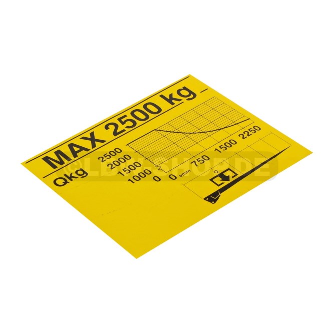 Label Loading Diagram 2500kg Zepro 160x130mm 