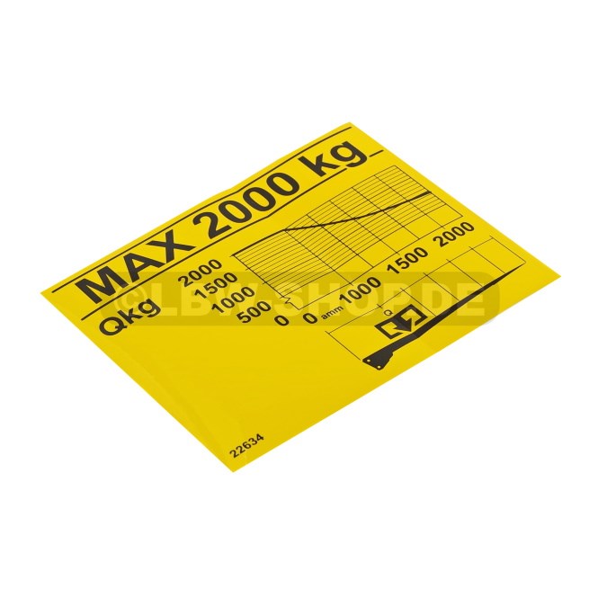 Label Loading Diagram 2000kg Zepro 160x130mm 