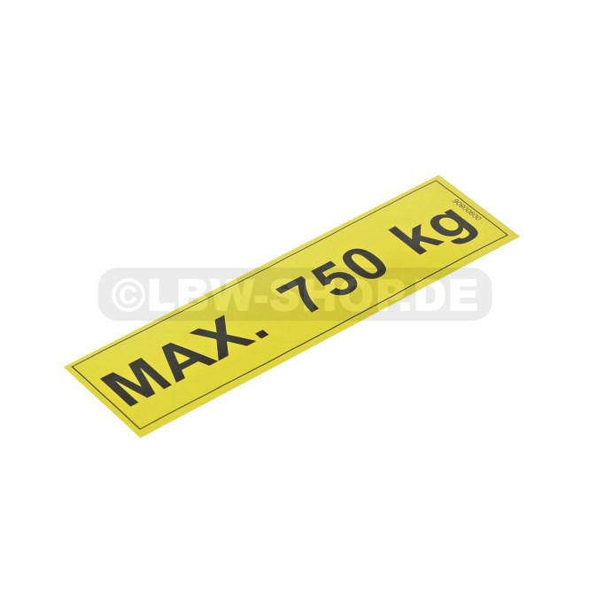 Safety Sticker Max. 750kg 