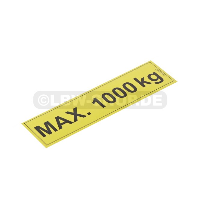 Safety Sticker Max. 1000kg 