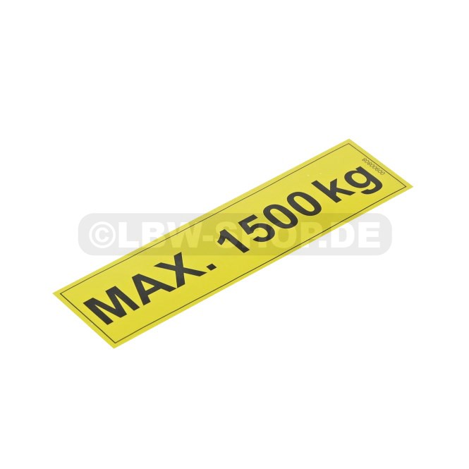 Safety Sticker Max. 1500kg 
