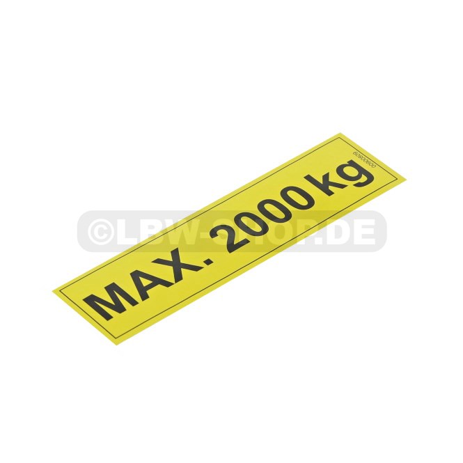 Safety Sticker Max. 2000kg 