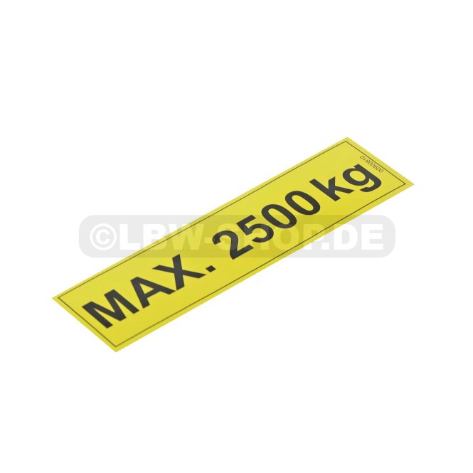 Safety Sticker Max. 2500kg 